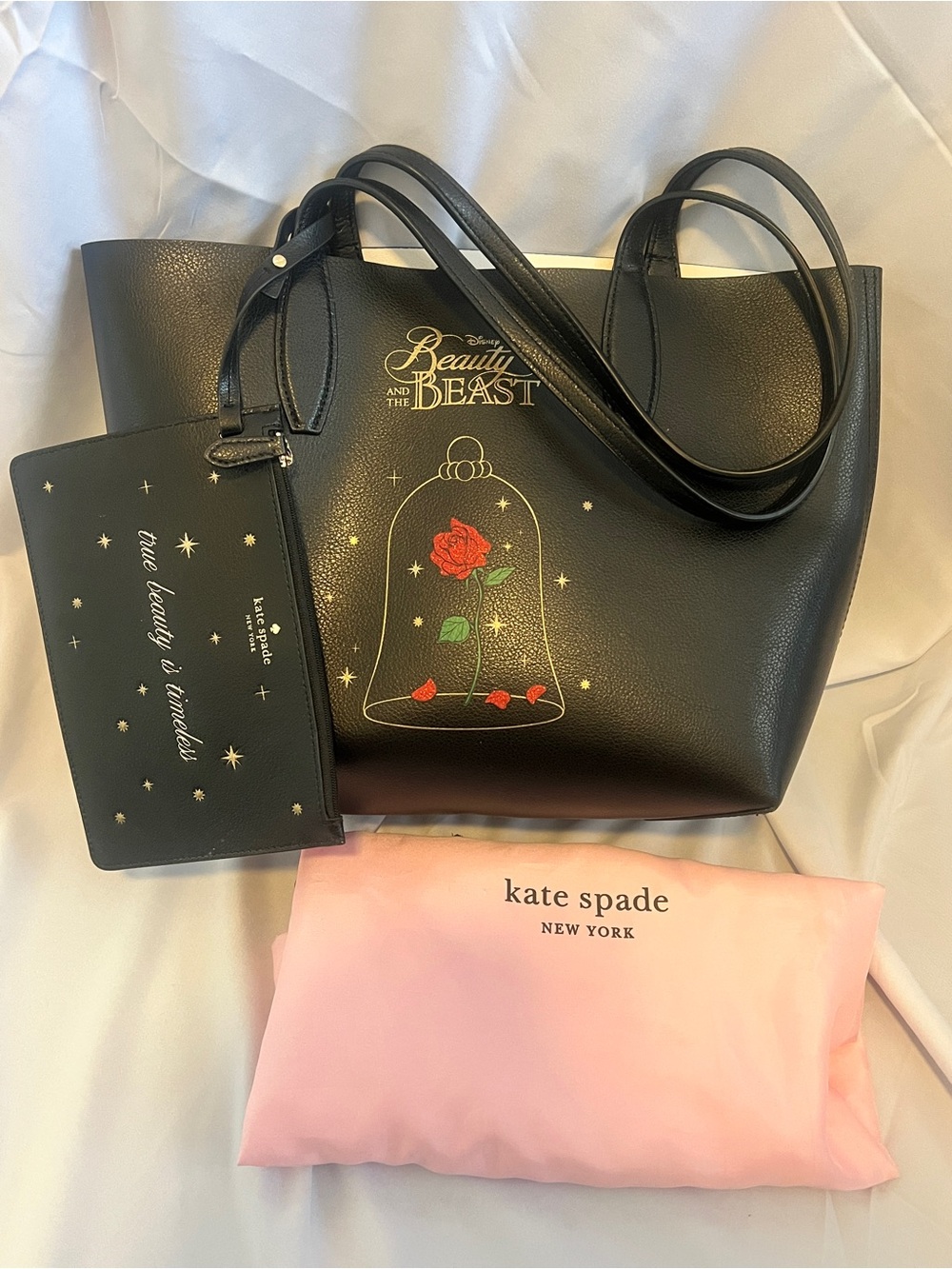 Kate Spade x Disney Beauty & Beast Reversible Tote Wristlet KE572